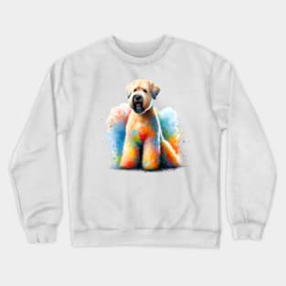 Joyful Soft Coated Wheaten Terrier in Splash Art Crewneck Sweatshirt